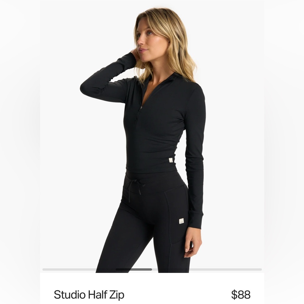 Vuori Studio Half Zip in Black